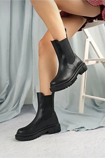 altın moda shoes حذاء نسائي أسود مريح ذو نعل عالٍ ومرن 258