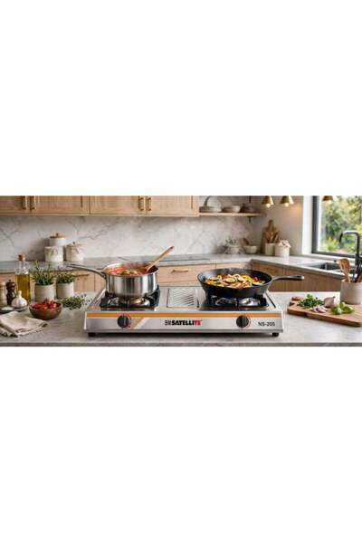 Generic BM Satellite NS-205 Double Burner Stainless Steel Gas Stove Heavy Dut...