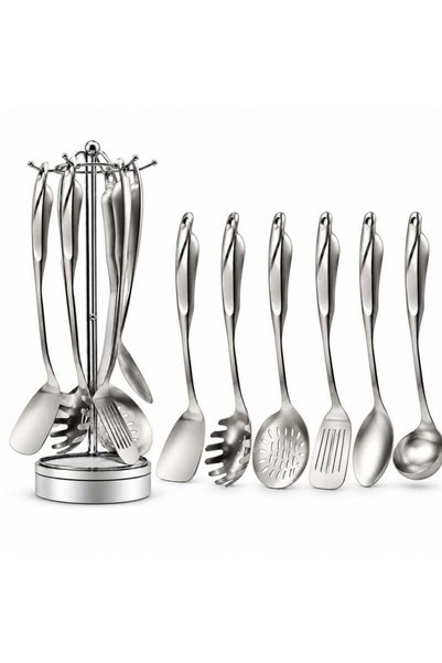 Generic BERAM Kitchen Utensils Set with Stand, S-Shaped 304 Stainless Steel, ...