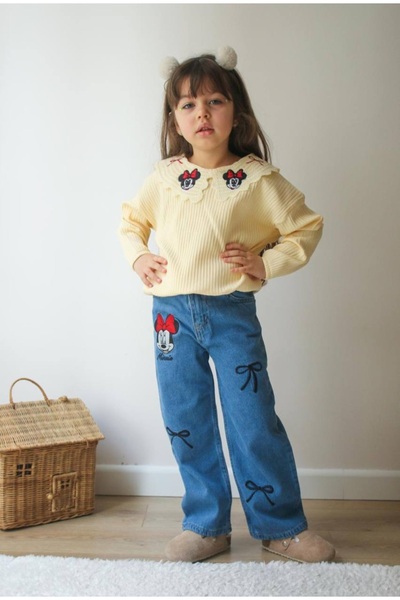 Minnie Mouse Kız Çocuk Minnie Kot Pantolon Alt Üst Takım