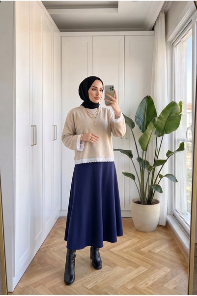 Kirazca Butik بودي نسائي رومانسي بأكمام طويلة وتفاصيل دانتيل مقاس 60 سم