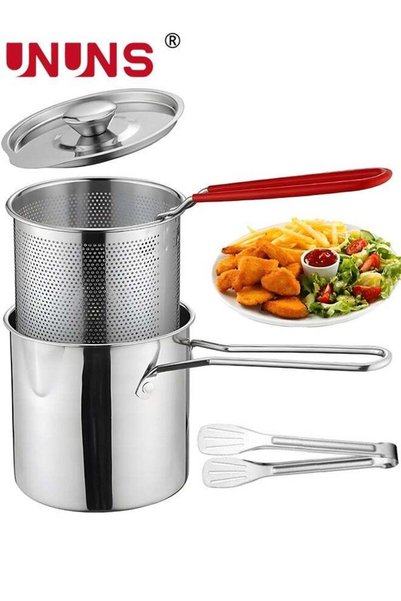 Generic UNUNS Deep Fryer Pot,1.2L 304 Stainless Steel Japanese Style Deep Fry...