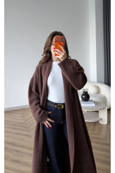 Generic Brand Angora Soft Bearded Long Maxi Size Women's Cardigan