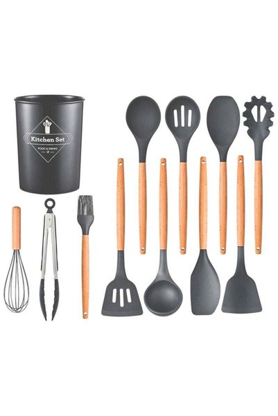 Generic VIO Large 12 PCS Silicone Cooking Utensils 230°C Heat Resistant Turne...