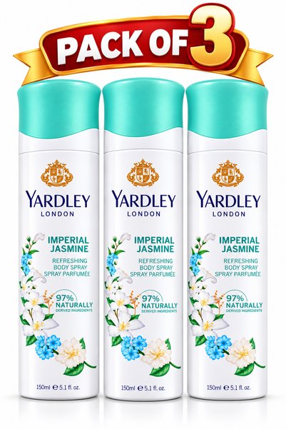 Yardley London بخاخ الجسم إمبريال جاسمين 150 مل (عبوة من 3 قطع)