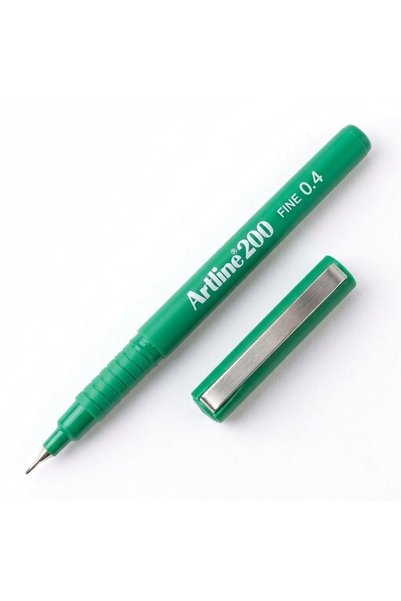 artline 200 Fine Felt Tip Writing and Drawing Pens 0.4 mm Green