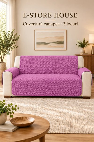 RALEX PUCIOASA Cuvertură canapea 3 locuri - Dusty Mauve