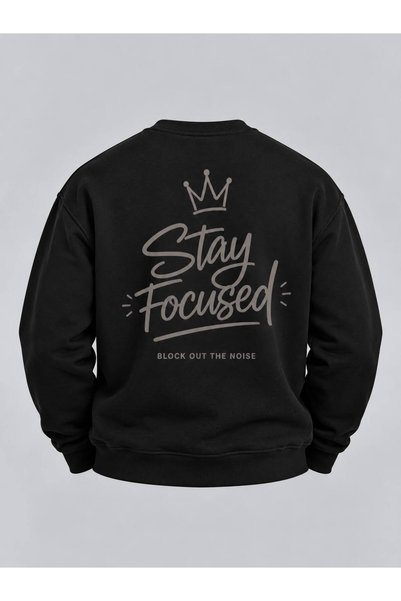 CLIPMAN Erkek Regular Fit Sırt Detaylı 3 İplik Baskılı Sweatshirt