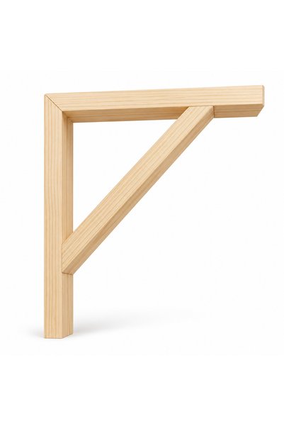 UYART HOME 2'li Takım Doğal Çam Ağacı Ahşap Raf Ayağı 25x25 cm Üçgen Destekli...