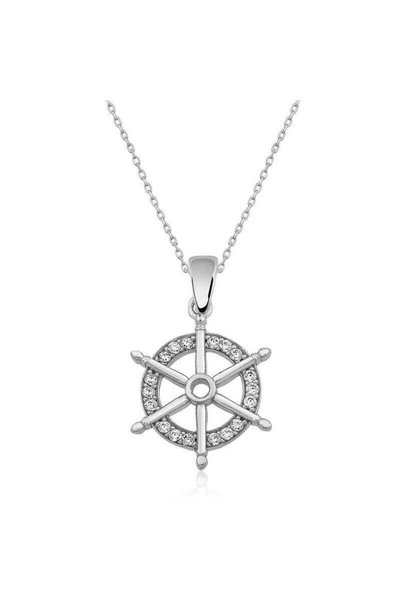 Gumush Silver Ship Rudder Necklace