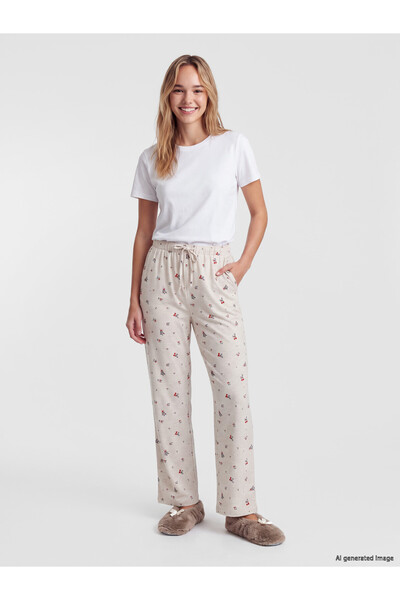 LC Waikiki Ozmarka New Season Mixed New Year's Themed Women's Pajama Bottoms