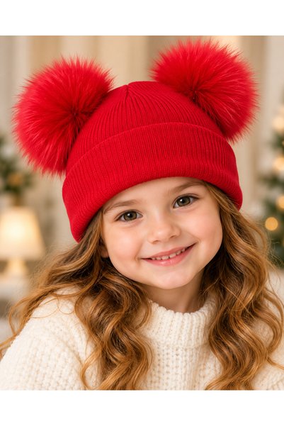 Nova Earth Art Children's Double Pompom Beret 5–9 Years Old