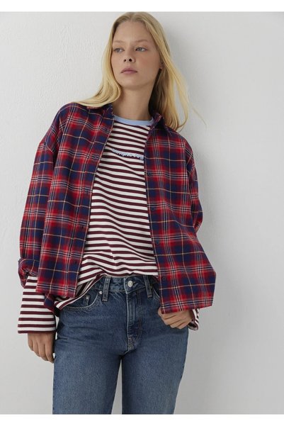 Mavi Women's Red Plaid Patterned Shirt Rio Red Check Shirt