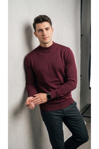 SİLVİANO Half Turtleneck Long Sleeve Men's Knitwear Sweater