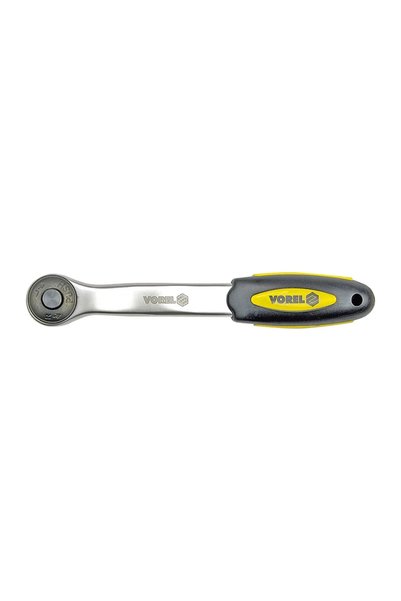 Vorel Ratchet handle 11738, 3/8 inch, 72 teeth, chrome vanadium steel, silver