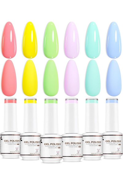 Nicedeco مجموعة طلاء أظافر جل لعيد الفصح، طلاء جل يُزال بالنقع بتقنية UV/LED ...