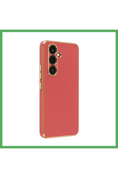 Nur store Çanta غطاء سيليكون متوافق مع سامسونج جالاكسي S25 FE - أحمر BEZOSS