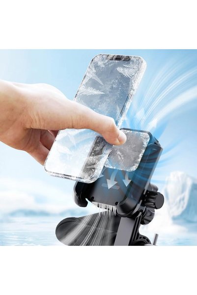 Generic نظام تبريد الهاتف للدراجات - حامل هاتف محمول مع مروحة تبريد للدراجات ...