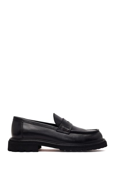 Derimod Men's Black Leather Casual Loafer Wm750023Dv