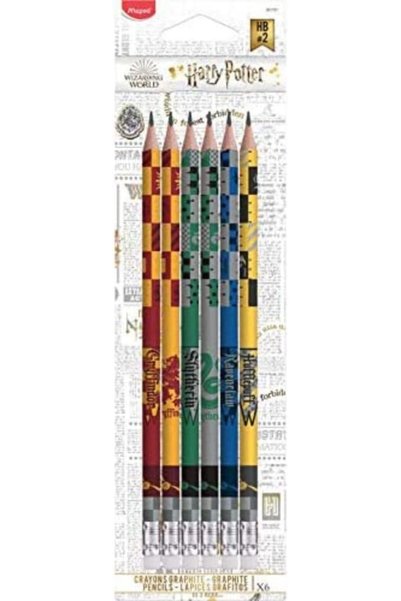 Maped Harry Potter Black'Peps Graphite Pencils With Eraser Tip Set Of 6, Mult...