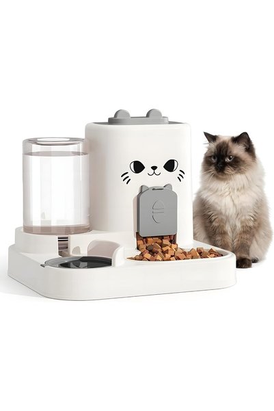 Beauenty Automatic Pet Feeder and Water Dispenser, 2-In-1 Gravity Feeder with...