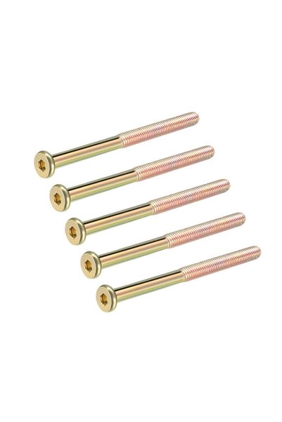 uxcell براغي أثاث M8x100mm، براغي آلية سداسية الرأس، مثبتات مطلية بالزنك، مسا...