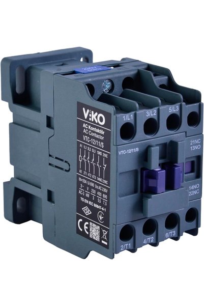 VİKO VTC-12/11/S Kontaktör 12A 1no+1nc 230V Bobinli