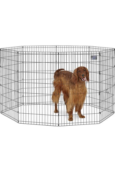 MidWest Homes for Pets قفص تمارين معدني قابل للطي/حظيرة للحيوانات الأليفة، مق...