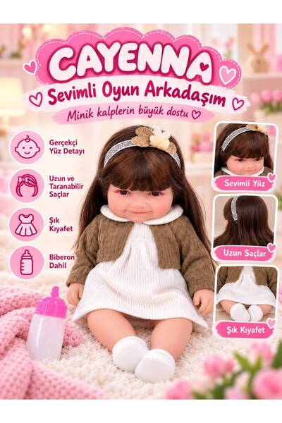 cayenna 30 Cm Yeni Doğmuş Bebek Oyuncak - Gerçekçi Yüz İfadeli Bebek