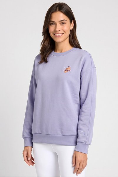 Anta Women Relaxed Fit Long Sleeve Outdoor Sweatshirt, Lavender