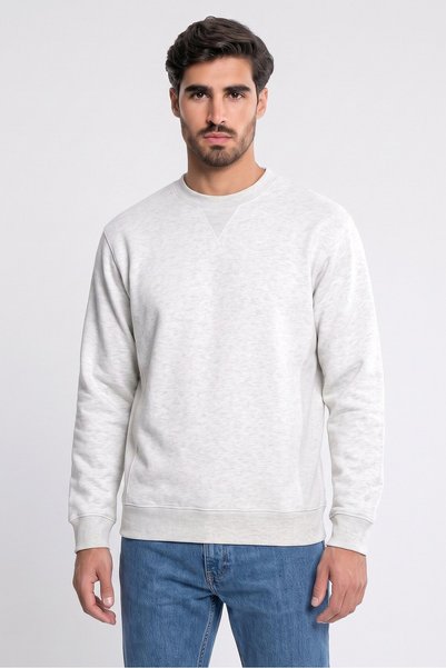 Stance Men Crew Neck Embroidered Logo Long Sleeve Sweatshirt, Heather Grey
