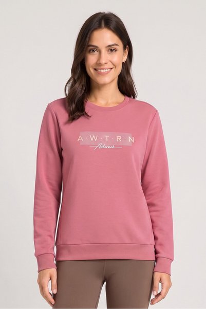 Anta Women Relax Fit Long Sleeve Outdoor Sweatshirt, Dusty Pink