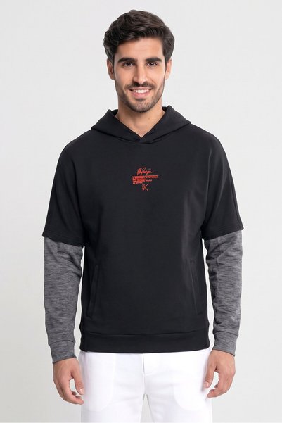 Anta Men Sportswear Fit Long Sleeve Outdoor Hoodies, Black