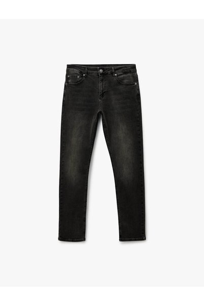 Koton Normal Bel Cepli Slim Fit Dar Paça Pamuklu Denim Pantolon - Slim Fit Jeans
