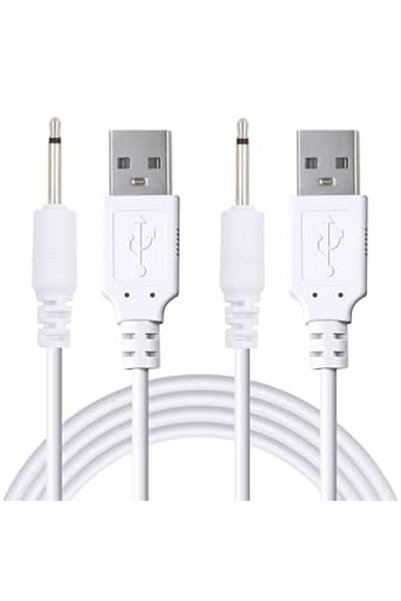 AXIYIBZI عبوة من قطعتين: كابل شحن سريع USB إلى DC 2.5 ملم بطول 3.3 قدم، سلك ش...