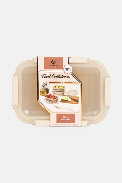 Gourmet 3-Piece Airtight Food Storage Containers, Multicolor