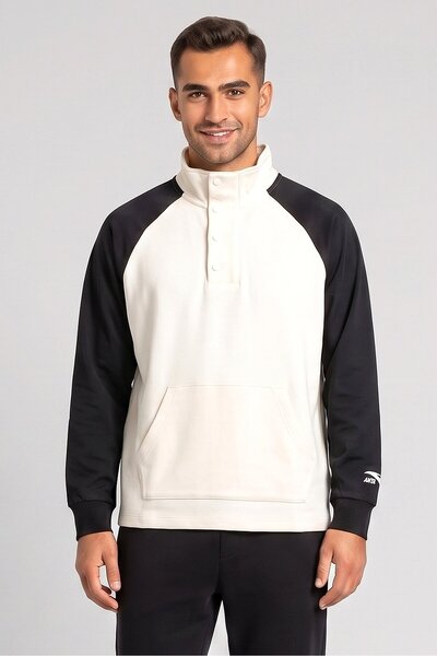 Anta Men Sportswear Fit Outdoor Sweatshirt, Off White