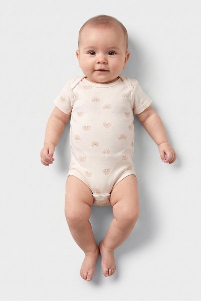 RENE ROFE Toddlers Boy 5 Pcs Graphic Print Bodysuit, Multicolor