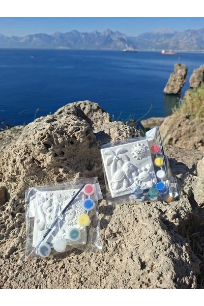 Genel Markalar Küçük ressamlar başlangıç seti 10*10 2 adet taş boyama seti