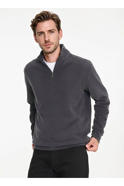 ALTINYILDIZ CLASSICS ACE052271081 Antrasit Erkek Bato Yaka Sweatshirt