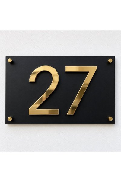 Generic Brand Gold House Number Plate, Made to Order in UAE