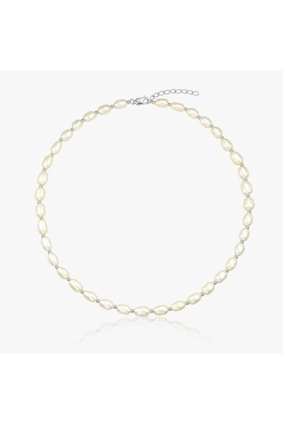 Indira Jewelry Ασημένιο κολιέ Chérie - Καλλιεργημένα Μαργαριτάρια