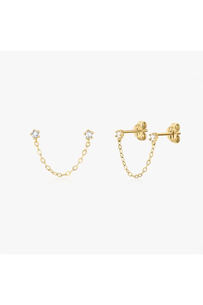 Indira Jewelry Cercei din aur Pietre Înlănțuite