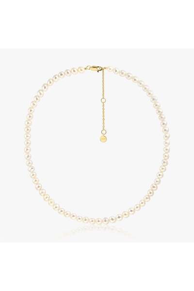 Indira Jewelry Golden Finesse silver necklace - Cultured Pearls
