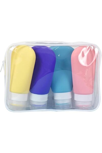 Tazweeq 4-Pack Travel Bottles Silicone Set, Leak-Proof, Refillable, Lightweig...