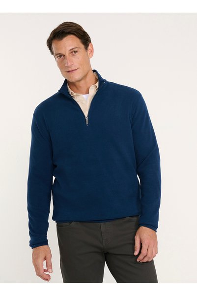 ALTINYILDIZ CLASSICS ACE052271081 Lacivert Erkek Bato Yaka Sweatshirt