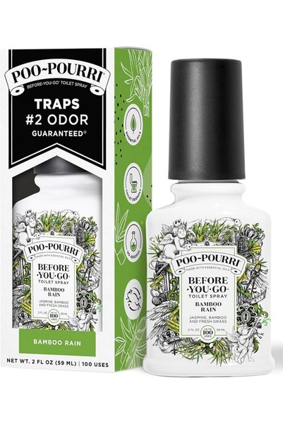 Poo-Pourri بخاخ المرحاض قبل الاستخدام، برائحة مطر الخيزران، 2 أونصة سائلة - ا...