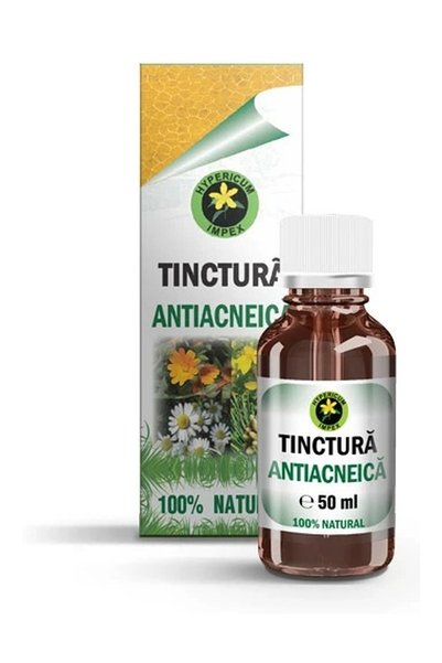 HYPERICUM Tinctura Antiacneica Hypericum, supliment alimentar din 5 plante (g...