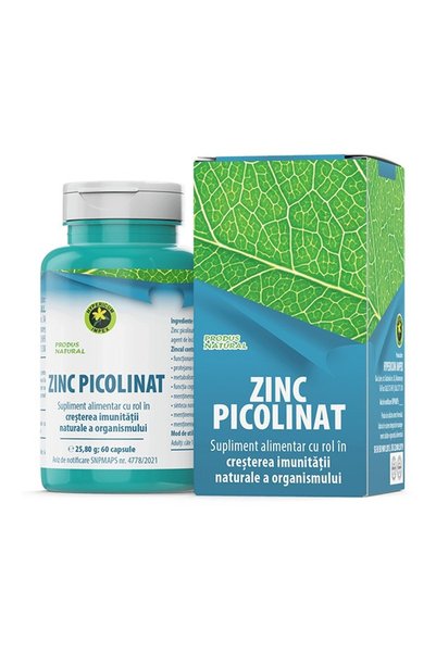 HYPERICUM Picolinat de Zinc Hypericum, supliment alimentar cu 10 mg zinc elem...