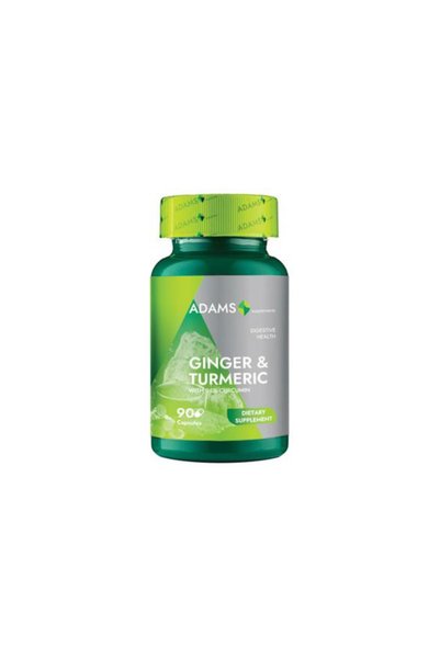 Adams Supplements Ghimbir si Turmeric Ginger&Turmenic Suplimente Adams, 90 ca...